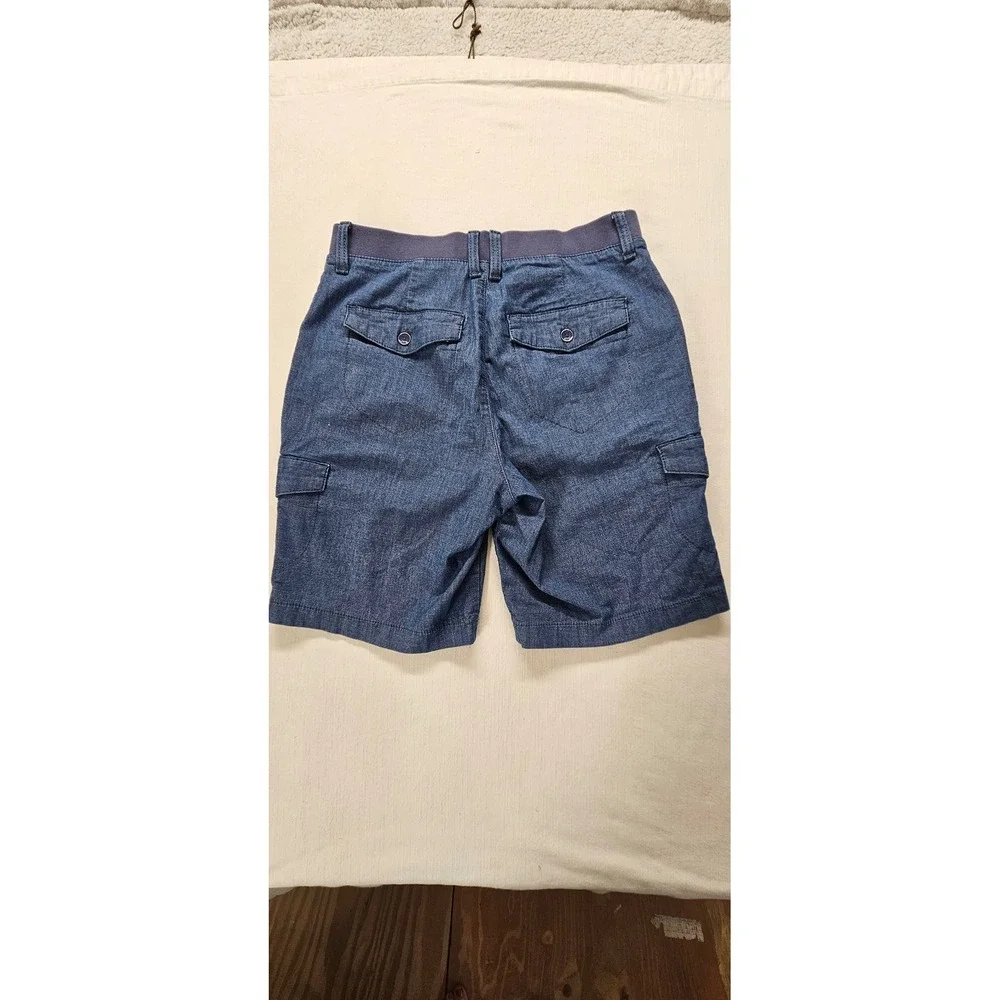 Lee Womens Cargo Shorts Blue Denim Comfort Waist Mid Rise Size 8 Medium
